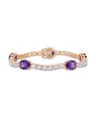 Sonatina Sterling Silver, Amethyst & White Topaz Tennis Bracelet