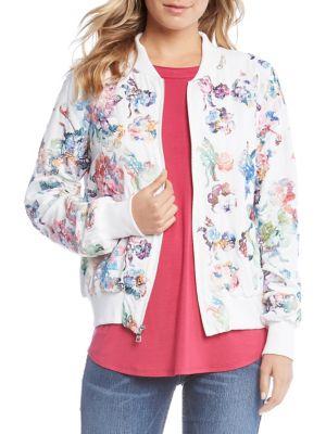 Karen Kane Embroidered Floral Bomber Jacket