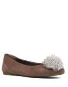 Michael Michael Kors Remi Suede And Rabbit Fur Ballet Flats