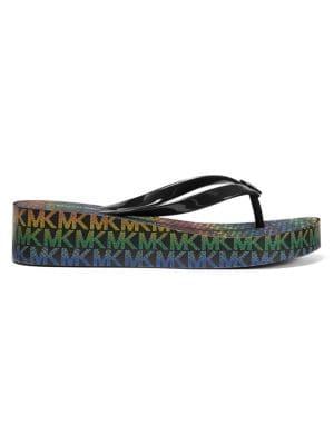 Michael Kors Bedford Logo Pvc Platform Sandals