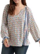 Lucky Brand Plus Flowy Printed Top
