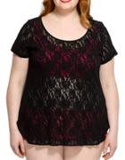 Hanky Panky Plus Short-sleeve High-low Lace Top