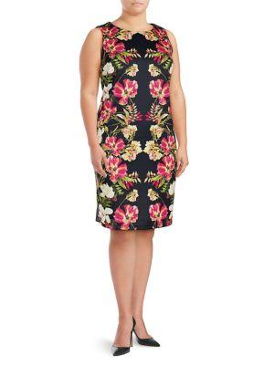 Lori Michaels Plus Floral-print Sheath Dress