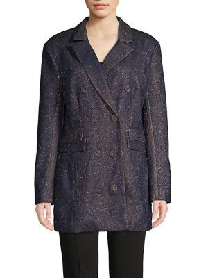 Cmeo Collective Glitter Double-breasted Blazer