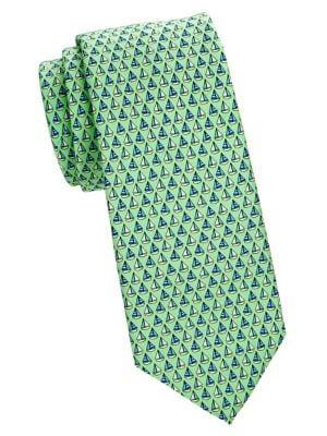 Brooks Brothers Sailboat-print Silk Tie