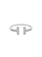 Lord & Taylor Diamond And Sterling Silver T-band Ring