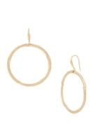 Robert Lee Morris Greener Pastures Goldtone Sculptural Gypsy Hoop Drop Earrings