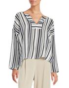 Velvet By Graham And Spencer Striped Cotton Top