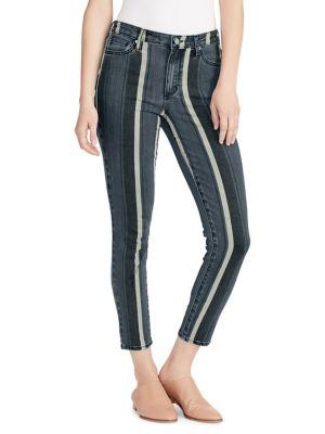 Ella Moss High-waist Striped Skinny Ankle Jeans