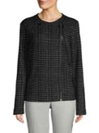 Karl Lagerfeld Paris Houndstooth Full-zip Jacket