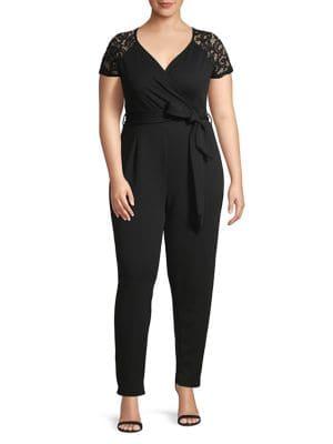 Quiz Curve Plus Crepe Lace Jumpsuit