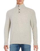 Black Brown Mockneck Cashmere Sweater