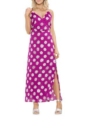 Vince Camuto Tropic Heat Floral Wrap Front Maxi Dress