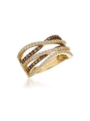 Le Vian Chocolatier Vanilla Diamonds, Chocolate Diamonds & 14k Honey Gold Ring