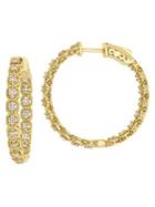 Sonatina 14k Yellow Gold & Diamond Inside-outside Hoop Earrings