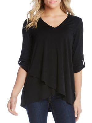 Karen Kane Tab-sleeve Crossover Top