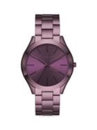 Michael Kors Slim Runway Three-hand Purple Stainless Steel Watch