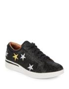 Gentle Souls Haddie Star Embroidered Leather Sneakers