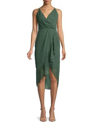 Cooper St Polka Dot Ruffle Trim Dress