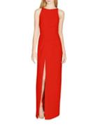 Halston Heritage ??ouched Side Slit Gown