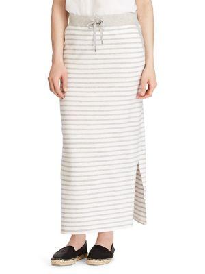Lauren Ralph Lauren Striped French Terry Maxiskirt