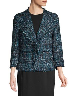 Anne Klein Textured Fringe Jacket