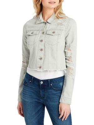 Jessica Simpson Classic Distressed Denim Jacket
