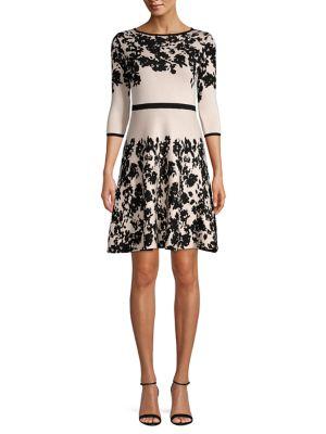 Taylor Floral Intarsia A-line Dress