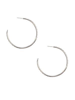 Sole Society Core Metal And Stone Crystal Hoop Earrings