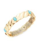 House Of Harlow Faux Turquoise-accented Scalloped Bangle
