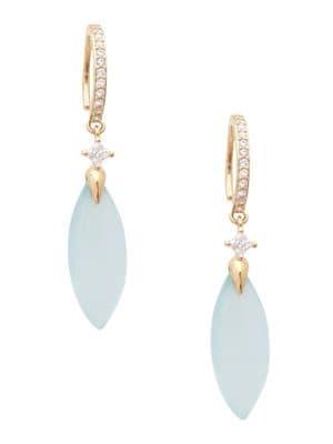 Nadri Sorbet Crystal & Milky Aquamarine Drop Earrings