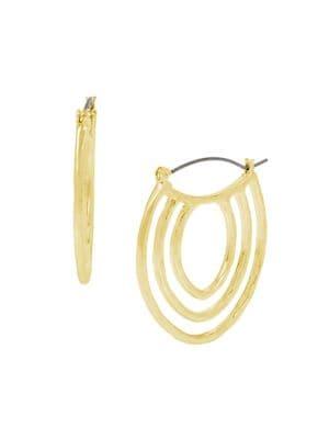 Robert Lee Morris Goldtone Sculptural Multi-row Hoop Earrings