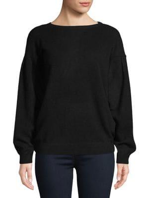 Lord & Taylor Pleated Balloon-sleeve Cashmere Sweater