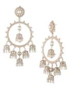 Marchesa Faux Pearl & Crystal Orbital Chandelier Earrings