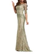 Mac Duggal Beaded Lace Gown