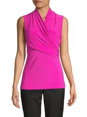 Donna Karan Crossover Sleeveless Top