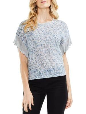 Vince Camuto Printed Drop-shoulder Top
