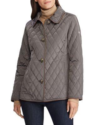 Lauren Ralph Lauren Straight-fit Faux Leather-trimmed Quilted Jacket