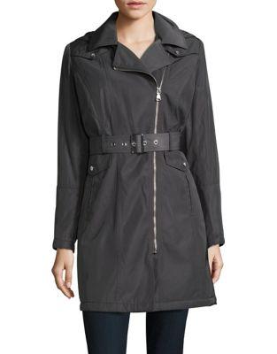Vince Camuto Plus Point Collar Hooded Coat