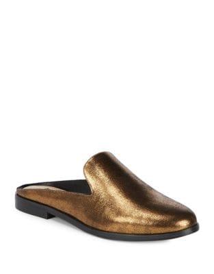 Donna Karan Mott Metallic Leather Mules