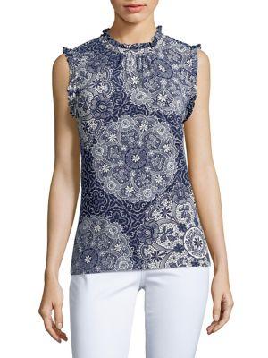 Karl Lagerfeld Paris Printed Sleeveless Top