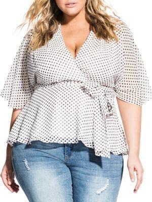 City Chic Plus Alika Wrap Front Top