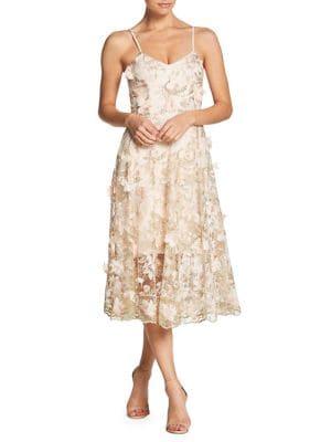 Dress The Population Summer Uma Floral Lace Midi Dress