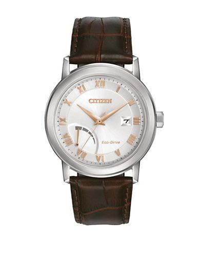 Citizen Stainless Steel Crocodile Textured Strap Watch, Aw7020-00a
