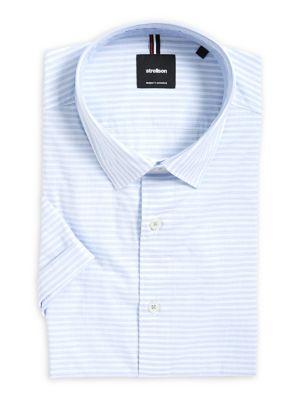 Strellson Caspar Loose-fit Short-sleeve Stripe Button-down Shirt