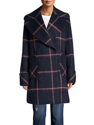 Kendall + Kylie Oversize Windowpane Coat