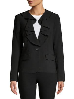 Karl Lagerfeld Paris Ruffle-lapel Jacket