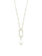 Nadri Hexagon Goldtone, Faux Pearl & Crystal Pendant Necklace