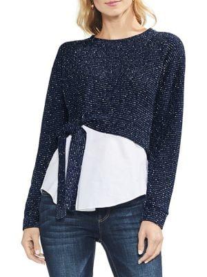 Vince Camuto Estate Jewels Metallic Tie-waist Top