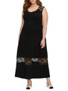 Addition Elle Michel Studio Plus Crochet A-line Maxi Dress